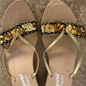 Beige sequence Indian party heel